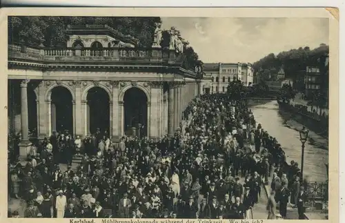 Karlsbad v. 1932 Mühlbrunnkolonnade während der Trinkzeit (AK706)