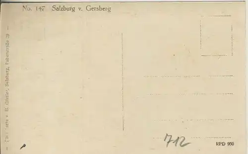 Salzburg v. 1928 Salzburg vom Gersberg gesehen (AK712)