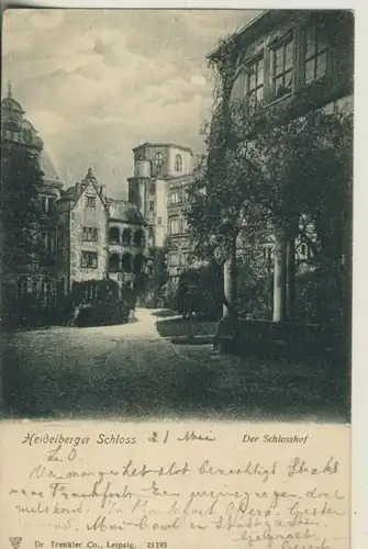 Heidelberg v. 1904 Heidelberger Schloß - Der Schloßhof (AK715) 