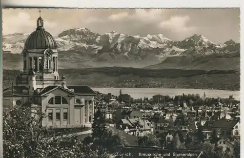 Zürich v. 1966 Teil-Stadt-Ansicht mit der Kreuzkirche (AK727)