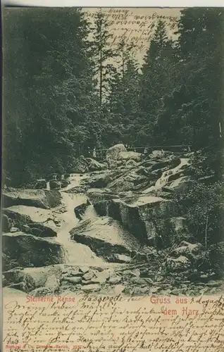 Gruss aus dem Harz v. 1902 Steinerne Renne (AK751) 