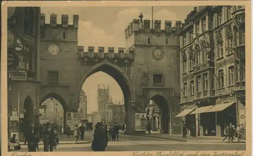 München v. 1931 Karlstor mit Geschäfte (AK891)