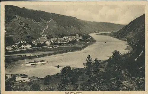 Moselkern v. 1936 Dorfansicht mit der Mosel (AK906) 