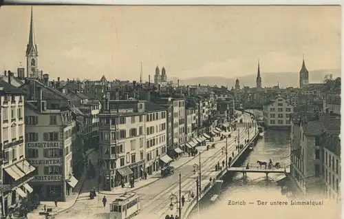 Zürich v. 1904 Der untere Limmatquai (AK943) 
