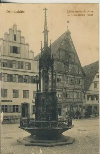 Dinkelsbühl v. 1922 Deutsches Haus und Brunnen (AK950)