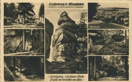 Wunsiedel / Luisenburg v. 1934 Gaststätte und 6 Ansichten (AK972)