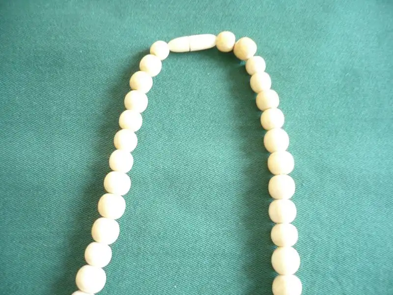 Jugendstil Elfenbeinkette, im größenverlauf gearbeitet (504)  Preis reduziert 3