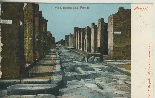 Pompei v. 1904 Via e fontana della Fortuna (AK1009) 