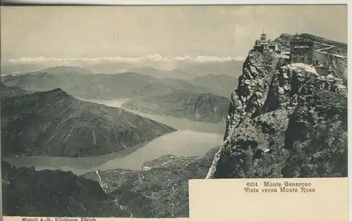 Monte Rosa v. 1914 Grenzberg Schweiz-Italien mit Hotel Kulm (AK1036) 