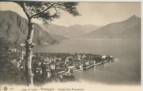 Lago di Como - Menaggio v. 1914 Teil-Stadt-Ansicht (AK1040)