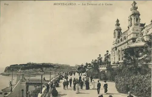 Monte Carlo v. 1914 Les Terrasses et le Casino (AK1055) 