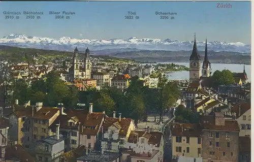 Zürich v. 1930 Teil-Stadt-Ansicht (AK1099) 