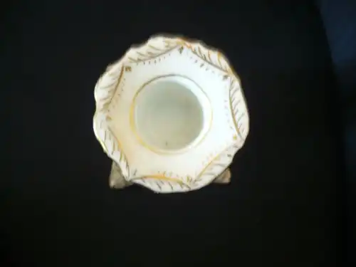 Porzellan Kerzenleuchter mit Blumenmalerei und Goldstaffage (583) Preis reduziert