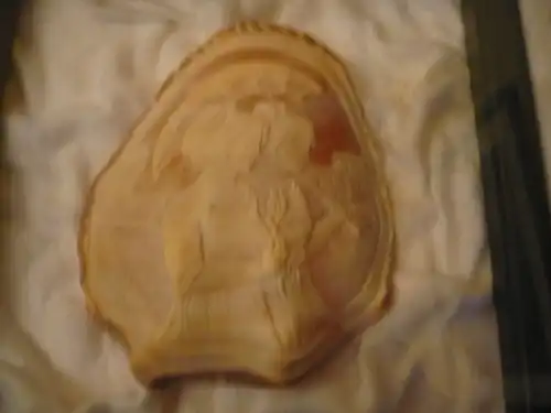 Große geschnittene Muschelcamee - gerahmt - sign. C.Piscopo (604) Preis reduziert