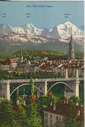 Bern v. 1914 Stadtansicht mit Blick auf die Alpen (AK1101)