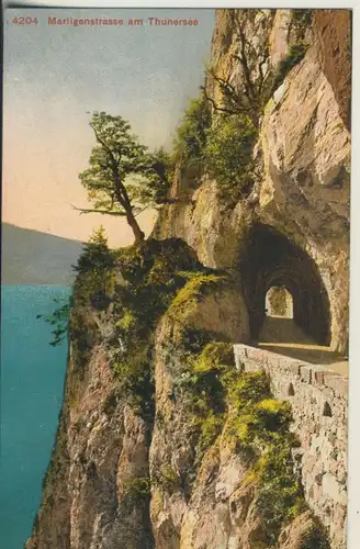 Berner Oberland v. 1918 Thunersee mit Merlingenstrasse (AK1108)