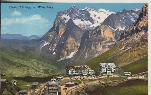 Kleine Scheidegg v. 1916 Hotel,Skilifte und Zahnradbahn am Wetterhorn (AK1111)