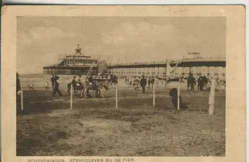 Scheveningen v. 1928 Wandelhoofd und Strandleven (AK1127)