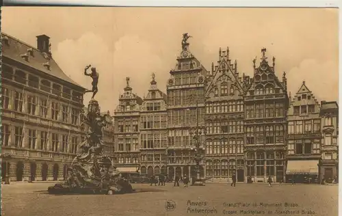 Anvers v. 1916 Grooße Marktplaats en Standbleed Brabo (AK1163)