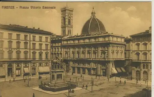 Firenze v. 1922 Piozza Vittorio Emanuele mit Hotel (AK1168) 