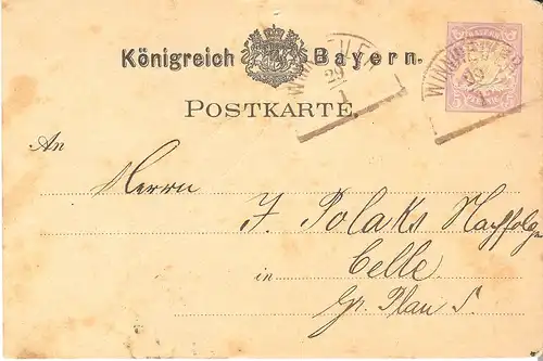 Postkarte aus Winnweiler v. 1888 (AK-B3) 