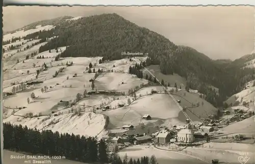 Saalbach v. 1964 Dorfansicht mit Sessellift (AK1202)