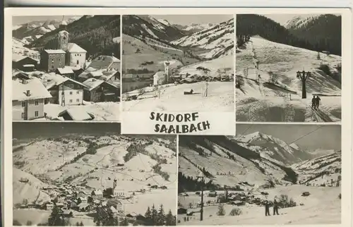 Saalbach v. 1963 - 5 Dorf - Skigebiete - Ansichten (AK1209)