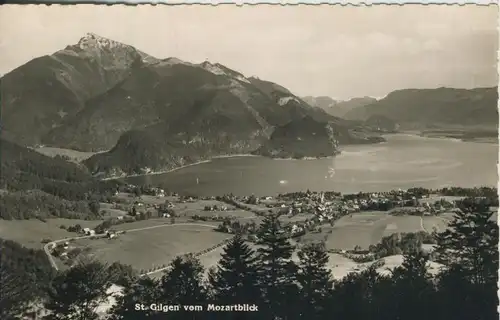 St. Gilgen v. 1965 Dorfansicht mit den Wolfgangsee (AK1227) 