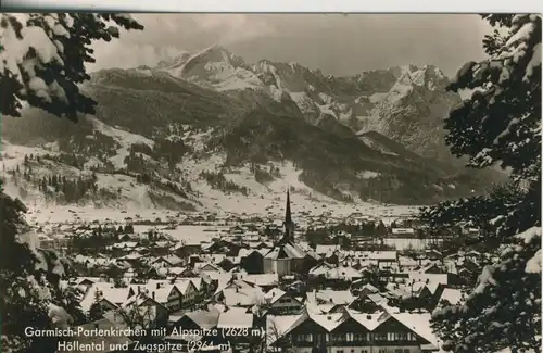 Garmisch-Partenkirchen v. 1964 Teil-Stadt-Ansicht im Winter (AK1240)