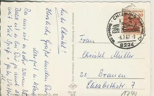 Chieming am Chiemsee v. 1967 Teil-Stadt-Ansicht (AK1244)