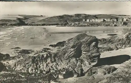 Polzeath v. 1961 Dorfansicht mit Meer (AK1248)