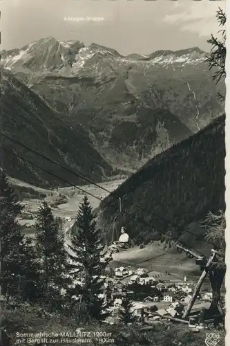 Mallnitz v. 1961 Total Dorf Ansicht im Tal mit Berglift zur Häusleralm (AK1335)