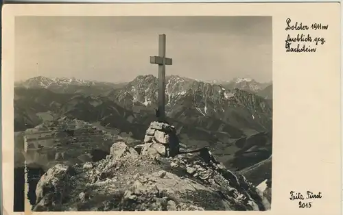 Blick gegen Dachstein mit dem Kreuz v. 1953 (AK1356)