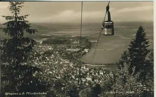 Bregenz v. 1959 Stadtansicht mit Pfänderbahn (AK1362) 