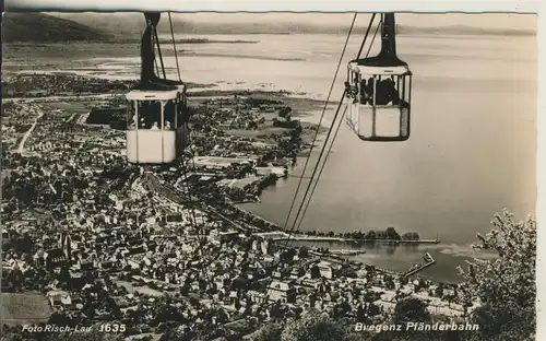 Bregenz v. 1959 Stadtansicht mit Pfänderbahn (AK1364)