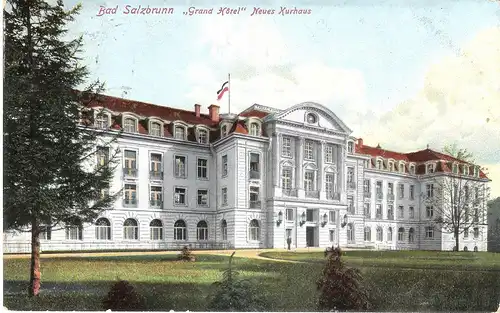 Bad Salzbrunn - \"Grand Hotel\" Neues Kurhaus von 1915 (002AK)