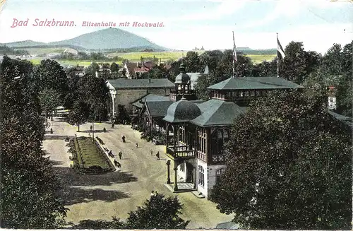 Bad Salzbrunn - Elisenhalle mit Hochwald ca. von 1920 (003AK) 