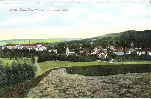 Bad Salzbrunn - Stadtansicht von der Prinzenhöhe von 1912 (030AK)
