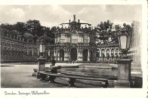 Dresden - Zwinger, Wallpavillionvon 1930 (036AK)