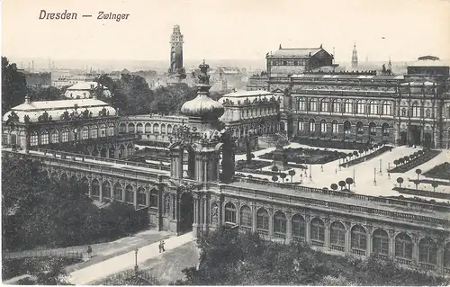 Dresden - Zwinger mit Schnee v. 1920 (042AK)