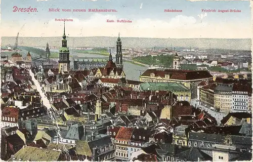 Dresden - Blick vom neuen Rathausturm v. 1912 (057AK) 