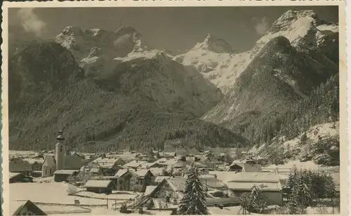 Lofer v. 1960 Stadtansicht gegen die Steinberge (AK1383)