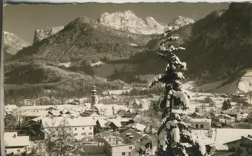 Lofer v. 1960 Stadtansicht gegen die Steinberge (AK1384)