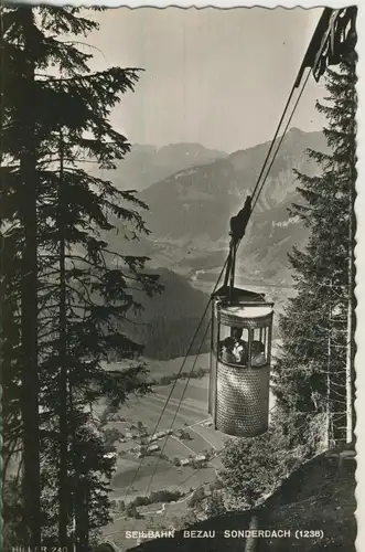 Bezau v. 1963 Dorfansicht mit der Seilbahn (AK1402) 