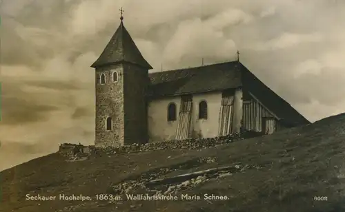 Seckauer Hochalpe v. 1963 Wallfahrtskirche Maria Schnee (AK1414)