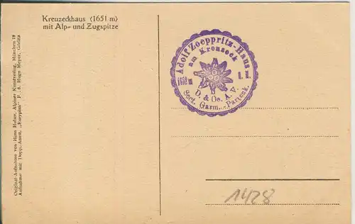 Garmisch-Partenkirchen v. 1926 Adolf Zoeppritz Haus (AK1428)