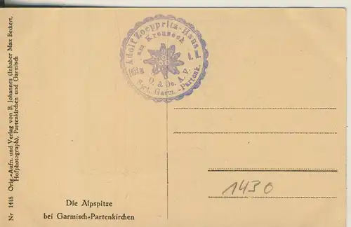 Garmisch-Partenkirchen v. 1926 Die Alpsitze (AK1430)