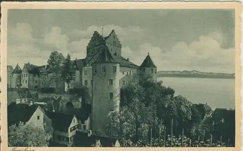 Meersburg v. 1936 Burgansicht mit Teil vom Dorf (AK1451)