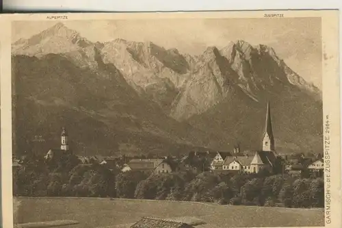 Garmisch v. 1934 Garmisch und die Zugspitze (AK1499)