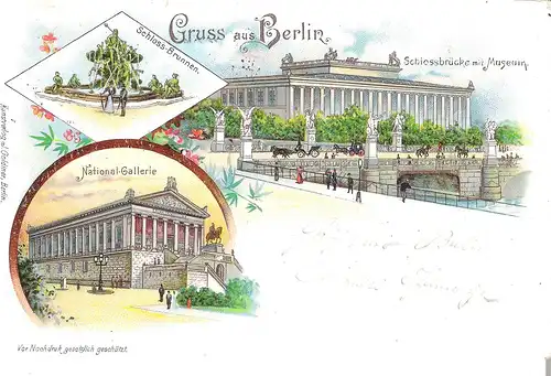Gruss aus Berlin - 3 Ansichten von 1897 (L013AK)